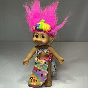 RUSS TROPICAL‎ TRACEY TROLL DOLL 90S VERY RARE 7" ARTICULATED ARMS FRUIT ON HEAD